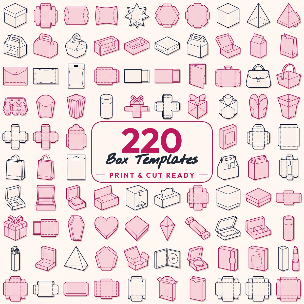 🥡 220 Box Template Bundle