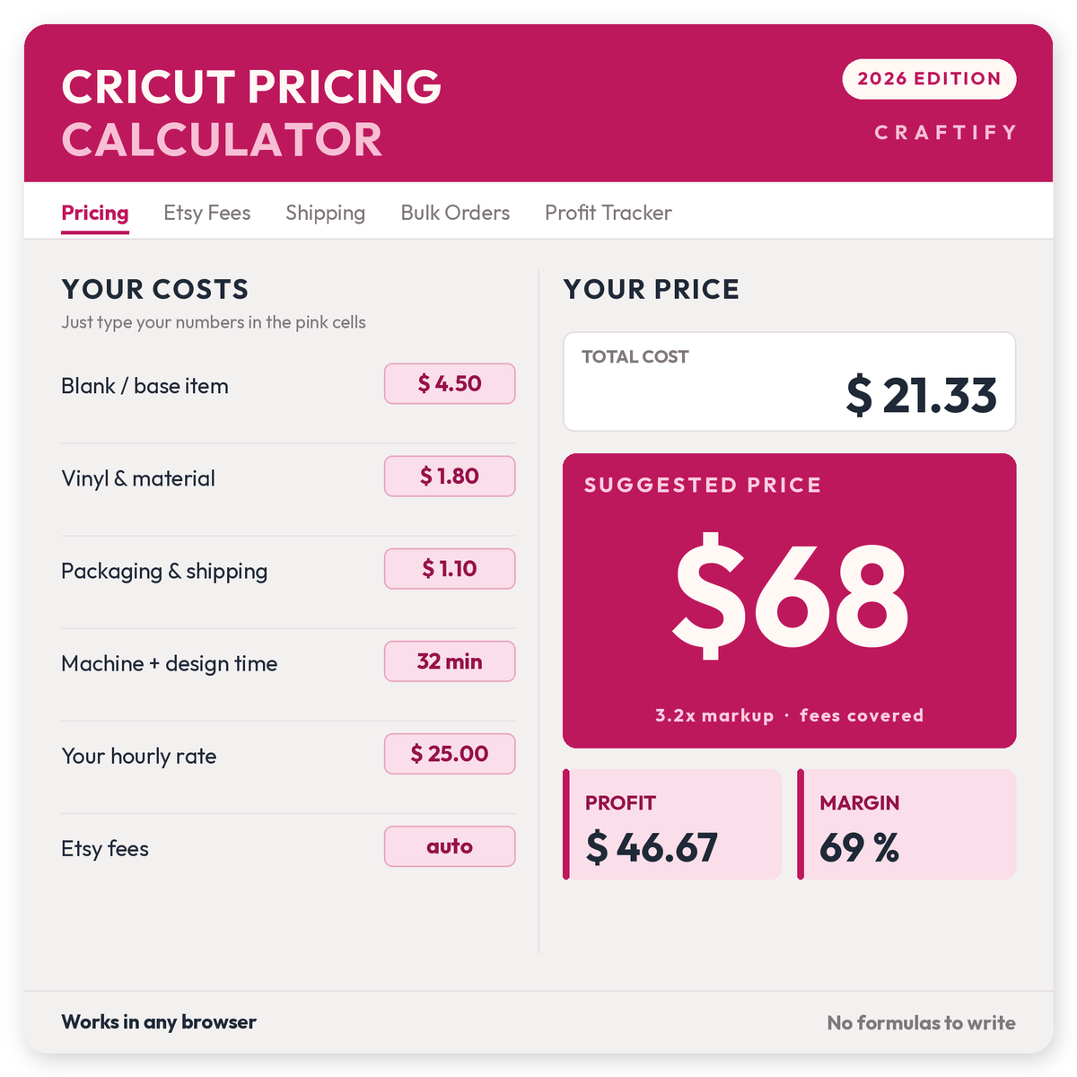 Craft Pricing Calculator